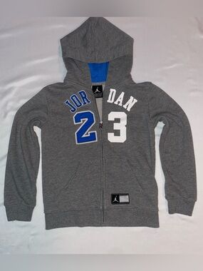 Youth Jordan Flight Hoodie Gray Full Zip Y2K Boys 6-7 Jumpman 23 EUC